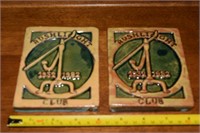 (2) Rushlight Club 50th Anniversary Clay Tiles