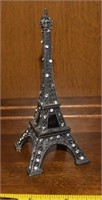 Eiffel Tower Metal Bejeweled Souvenir 5.25" tall
