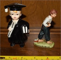 Norman Rockwell & Little Graduate Ceramic Figures