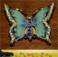 Contempo Enamel on Metal Butterfly Trinket Box