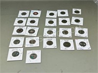 22 Canadian quarters - 1973 - 2015