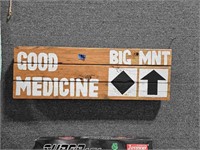 GIOD MEDICINE/ BIG MTN WOOD SIGN