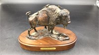 Bronze Buffalo Sculpture by Harvey Rattey