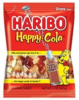 Haribo Gummi Candy, Happy Cola, 5-Ounce Bags (Pack