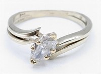 Ladies 14K White Gold Marquise Diamond Ring