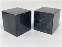 (2) Black Stone-Look Cube Display Stands