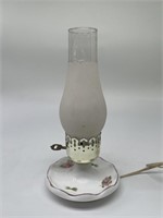 Vintage Hurricane Lamp w/ Frosted Shade &