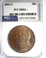 1885-O Morgan PCI MS64+ Golden Toning