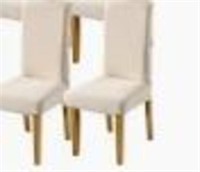 Subrtex Jacquard Diner chair slipcovers cream 2pk