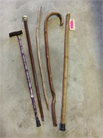 5 asst walking canes