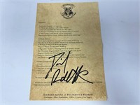 Autograph COA Harry Potter Letter