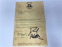 Autograph COA Harry Potter Letter