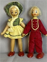 Wooden Polish Folk Art Peg Dolls