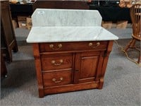 32" wide 28" tall marble top wash stand