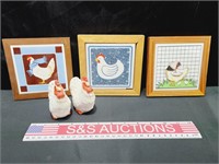 Vintage Chicken Tiles & S&P Shakers