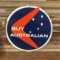 Original Buy Australian Circular Tin Sign