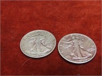 (2)Liberty Silver Half dollar US Coins.