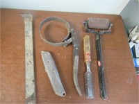 Tool Lot - Chisel ,Oil Wrench, Utility Knife, etc