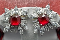 6ct ruby earrings
