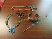 Native American Jewelry turquoise some sterling
