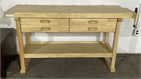 (A) U.S 60” Wood Workbench w/4 Drawers 65” x 20”