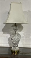 (L) Chrystal and Brass Lamp 27”