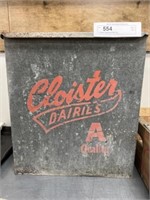 Cloister Dairies Galvanized Milk Box