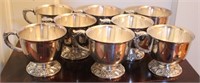 8 William Rogers silver plate mugs, 3"