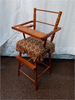 Mid-century Wooden High Chair solid wood oak