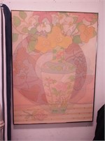Matsui painting of a vase of flowers, 40" x 30"
