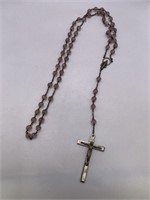STERLING SILVER CENTERPIECE/MOP CRUCIFIX ROSARY