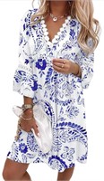 $32(M) Women's Casual Boho Floral Print Lace