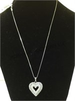 STERLING & DIAMOND 1CT (T.W.) HEART NECKLACE