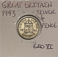 Great Brit. 1943 Silver 6 Pence