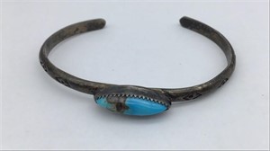 Southwest sterling silver & turquoise cuff