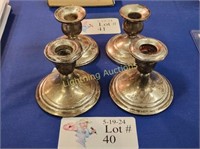 FOUR STERLING SILVER CANDLESTICKS