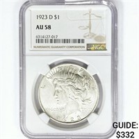 1923-D Silver Peace Dollar NGC AU58