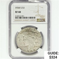 1934-S Silver Peace Dollar NGC XF40