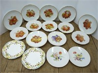 Fruit Plates - gold rimmed, various makers