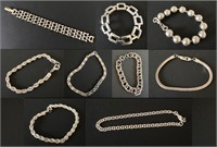 Collection of Silver Tone Bracelets
