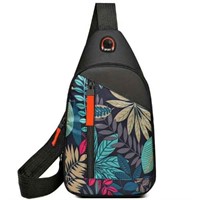 Colorful Floral Print Sling Backpack, Fashion Nyl