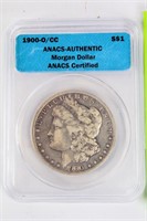 Coin 1900-O/CC  Morgan Silver Dollar ANACS Cert.
