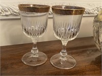Gold Rimmed Crystal Wine Glasses