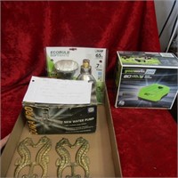 Misc. lot. Green Battery charger, Seahorse