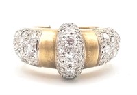 18K Yellow Gold Diamond Cocktail Ring