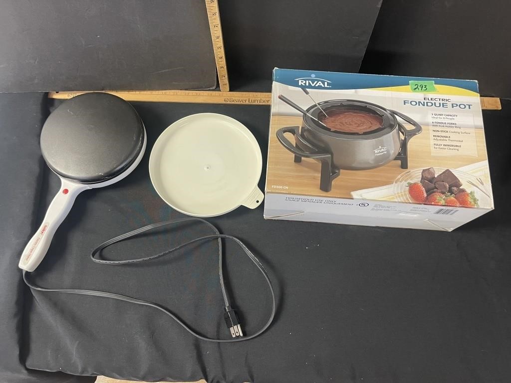 Rival electric fondue pot & Salton electric crepe