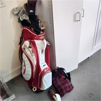 Golf Caddy With Clubs And Shoes