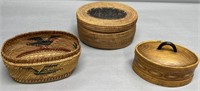 Woven & Wood Baskets Lot Collection