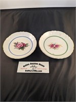 Japan Porcelain Rose Salad Plates w/ Golden Trim