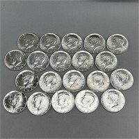 (20) 1964-D Kennedy Silver (90%) Half Dollar